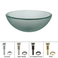 thumbnail image 1 of KRAUS 14 Inch Glass Vessel Sink in Frosted with Pop-Up Drain and Mounting Ring in Chrome, 1 of 6
