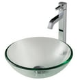 thumbnail image 1 of KRAUS 14-inch Clear Glass Bathroom Vessel Sink and Ramus Faucet Combo Set with Pop-Up Drain, Chrome Finish, 1 of 9