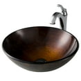 thumbnail image 1 of KRAUS 16 1/2-inch Copper Brown Bathroom Vessel Sink and Arlo Faucet Combo Set with Pop-Up Drain, Chrome Finish, 1 of 9