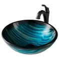 thumbnail image 1 of KRAUS 17-inch Blue Glass Nature Series Bathroom Vessel Sink and Arlo Faucet Combo Set with Pop-Up Drain, Oil Rubbed Bronze Finish, 1 of 9