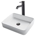 thumbnail image 1 of KRAUS 19-inch Modern Rectangular White Porcelain Ceramic Bathroom Vessel Sink and Ramus Faucet Combo Set with Pop-Up Drain, Oil Rubbed Bronze Finish, 1 of 11