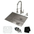 thumbnail image 1 of KRAUS 23-inch 16 Gauge Standart PRO Kitchen Sink Combo Set with Bolden 18-inch Kitchen Faucet and Soap Dispenser, Stainless Steel Finish, 1 of 14