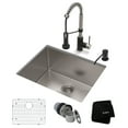 thumbnail image 1 of KRAUS 23-inch 16 Gauge Standart PRO Kitchen Sink Combo Set with Bolden 18-inch Kitchen Faucet and Soap Dispenser, Stainless Steel Matte Black Finish, 1 of 13