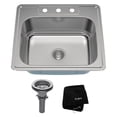 thumbnail image 1 of KRAUS 25 Inch Topmount Single Bowl 18 Gauge Stainless Steel Kitchen Sink with NoiseDefend Soundproofing, 1 of 7