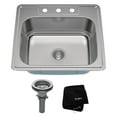 thumbnail image 1 of KRAUS 25 Inch Topmount Single Bowl 18 Gauge Stainless Steel Kitchen Sink with NoiseDefend Soundproofing, 1 of 7