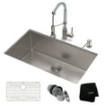 thumbnail image 1 of KRAUS 30-inch 16 Gauge Standart PRO Kitchen Sink Combo Set with Bolden 18-inch Kitchen Faucet and Soap Dispenser, Stainless Steel Chrome Finish, 1 of 13