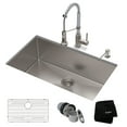 thumbnail image 1 of KRAUS 32-inch 16 Gauge Standart PRO Kitchen Sink Combo Set with Bolden 18-inch Kitchen Faucet and Soap Dispenser, Stainless Steel Chrome Finish, 1 of 13