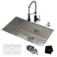 thumbnail image 1 of KRAUS 32-inch 16 Gauge Standart PRO Kitchen Sink Combo Set with Bolden 18-inch Kitchen Faucet and Soap Dispenser, Stainless Steel Matte Black Finish, 1 of 14