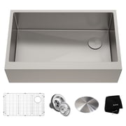 KRAUS Standart Pro 33" Flat Apron Front Farmhouse 16 Gauge Single Bowl Stainless Steel Kitchen Sink