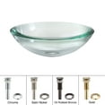 thumbnail image 1 of KRAUS 34 mm Thick Glass Vessel Sink in Clear with Pop-Up Drain and Mounting Ring in Satin Nickel, 1 of 6