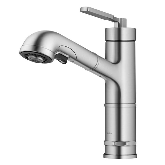 KRAUS Allyn Pull-Out Single Handle Kitchen Faucet in Spot-Free Stainless Steel