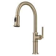 KRAUS Allyn Traditional Industrial Pull-Down Single Handle Kitchen Faucet in Brushed Gold