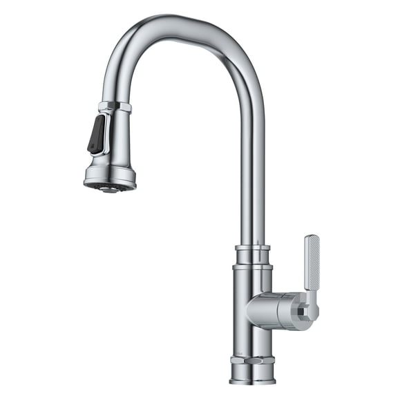 KRAUS Allyn Transitional Industrial Pull-Down Single Handle Kitchen Faucet in Chrome