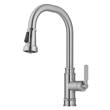 KRAUS Allyn Transitional Industrial Pull-Down Single Handle Kitchen Faucet in Spot-Free Stainless Steel