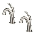 thumbnail image 1 of KRAUS Arlo Spot-Free all-Brite Stainless Steel Single Handle Basin Bathroom Faucet with Lift Rod Drain and Deck Plate (2-Pack), 1 of 13