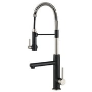 KRAUS Artec Pro Spot Free Finish 2-Function Commercial Style Pre-Rinse Kitchen Faucet with Pull-Down Spring Spout and Pot Filler, Stainless Steel/Matte Black