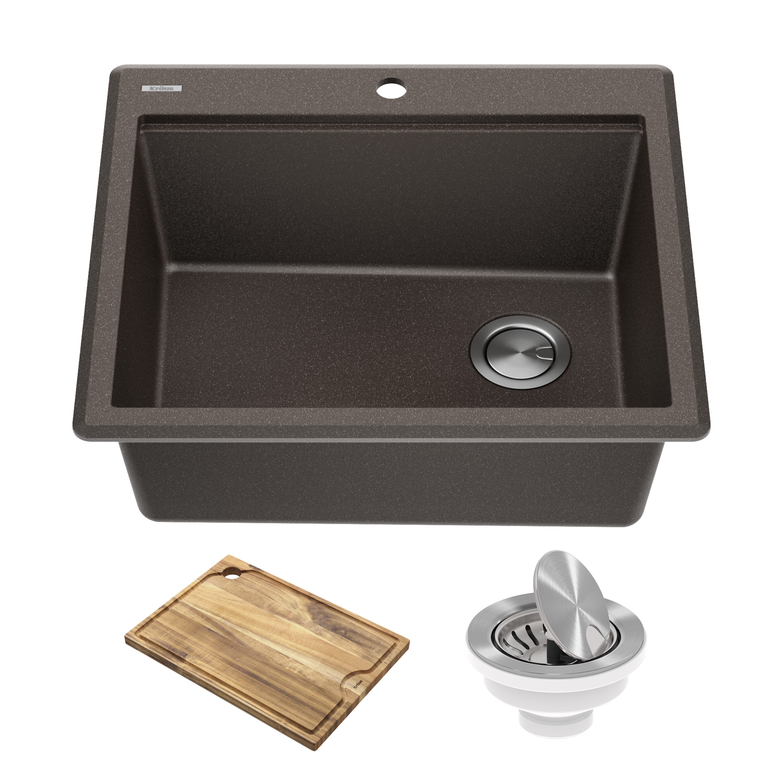 KRAUS Bellucci 25" Metallic Brown Granite Composite Workstation Sink