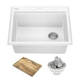thumbnail image 1 of KRAUS Bellucci 25 Granite Composite WorkstationDrop-In Top MountSingle Bowl Kitchen Sink in White with Accessories, 1 of 17
