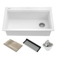 thumbnail image 1 of KRAUS Bellucci Workstation 33 in. Drop In Single Bowl Granite Kitchen Sink in White with Accessories, 1 of 7