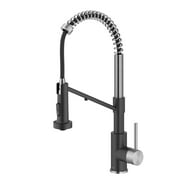 KRAUS Bolden 2-in-1 Commercial Style Pull-Down Single Handle Water Filter Kitchen Faucet for Reverse Osmosis or Water Filtration System in Spot-Free Stainless Steel/Matte Black