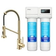 thumbnail image 1 of KRAUS Bolden 2-in-1 Commercial Style Pull-Down Single Handle Water Filter Kitchen Faucet in Spot-Free Antique Champagne Bronze with Purita 2-Stage Under-Sink Filtration System, 1 of 19