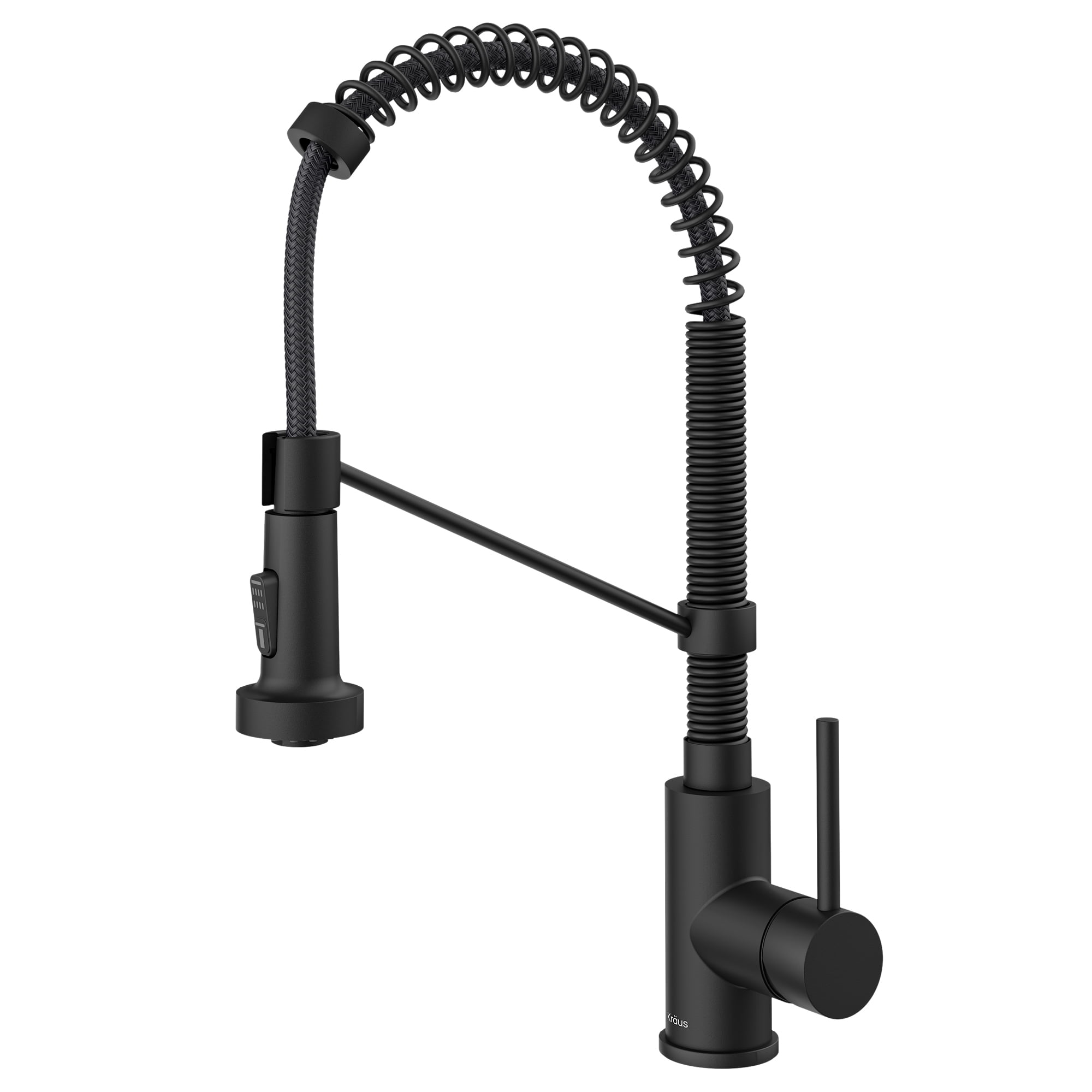 Matte Black Commercial Style Pull-Down Kitchen Faucet with Spray