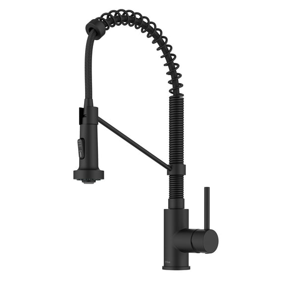 KRAUS Bolden Commercial Style 2-Function Single Handle Pull Down Kitchen Faucet in Matte Black