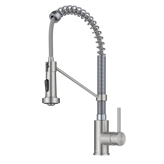 KRAUS Bolden Commercial Style 2-Function Single Handle Pull Down Kitchen Faucet in Spot-Free Stainless Steel / Chrome