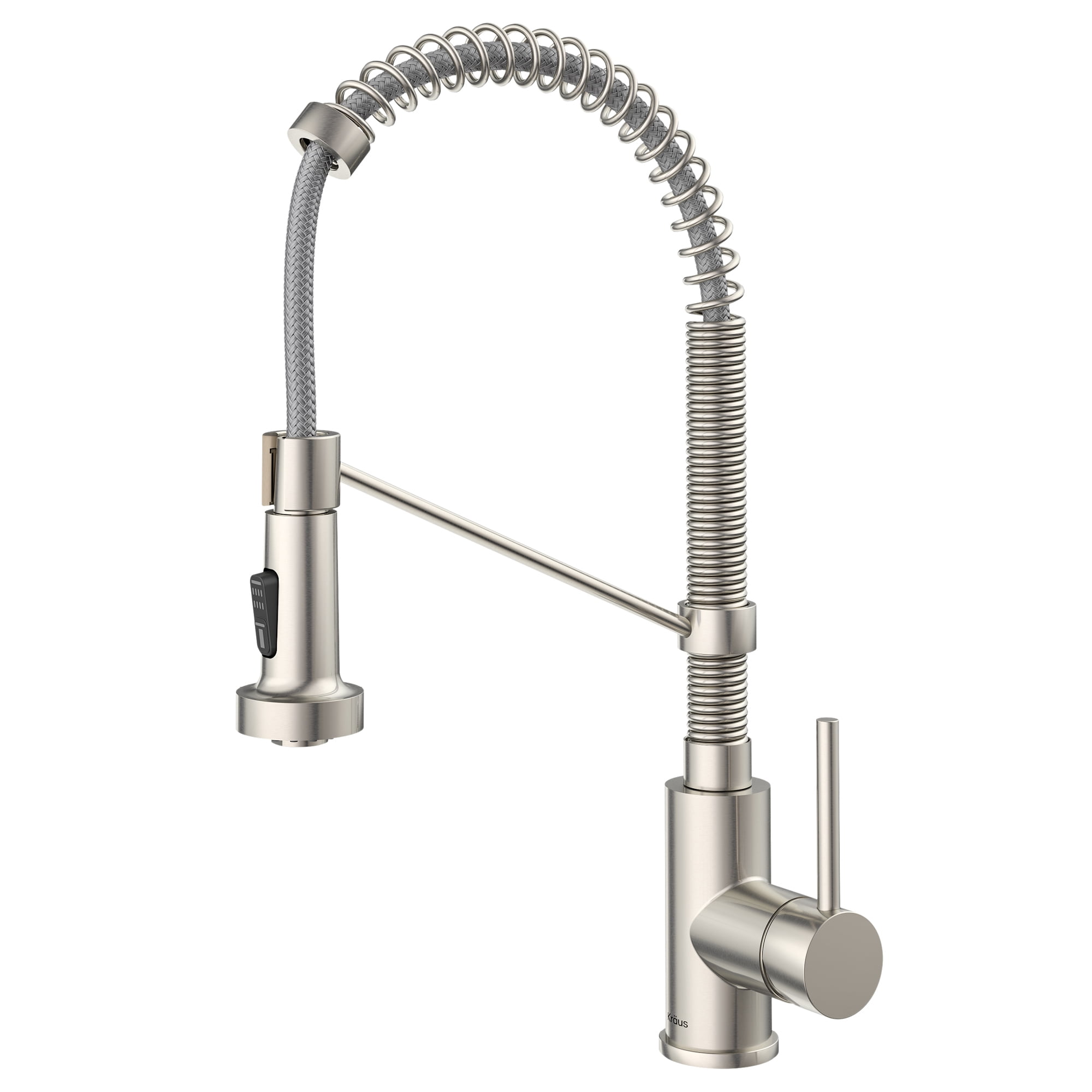 Stainless Steel Commercial Kitchen Faucet with Pull-Down Spray