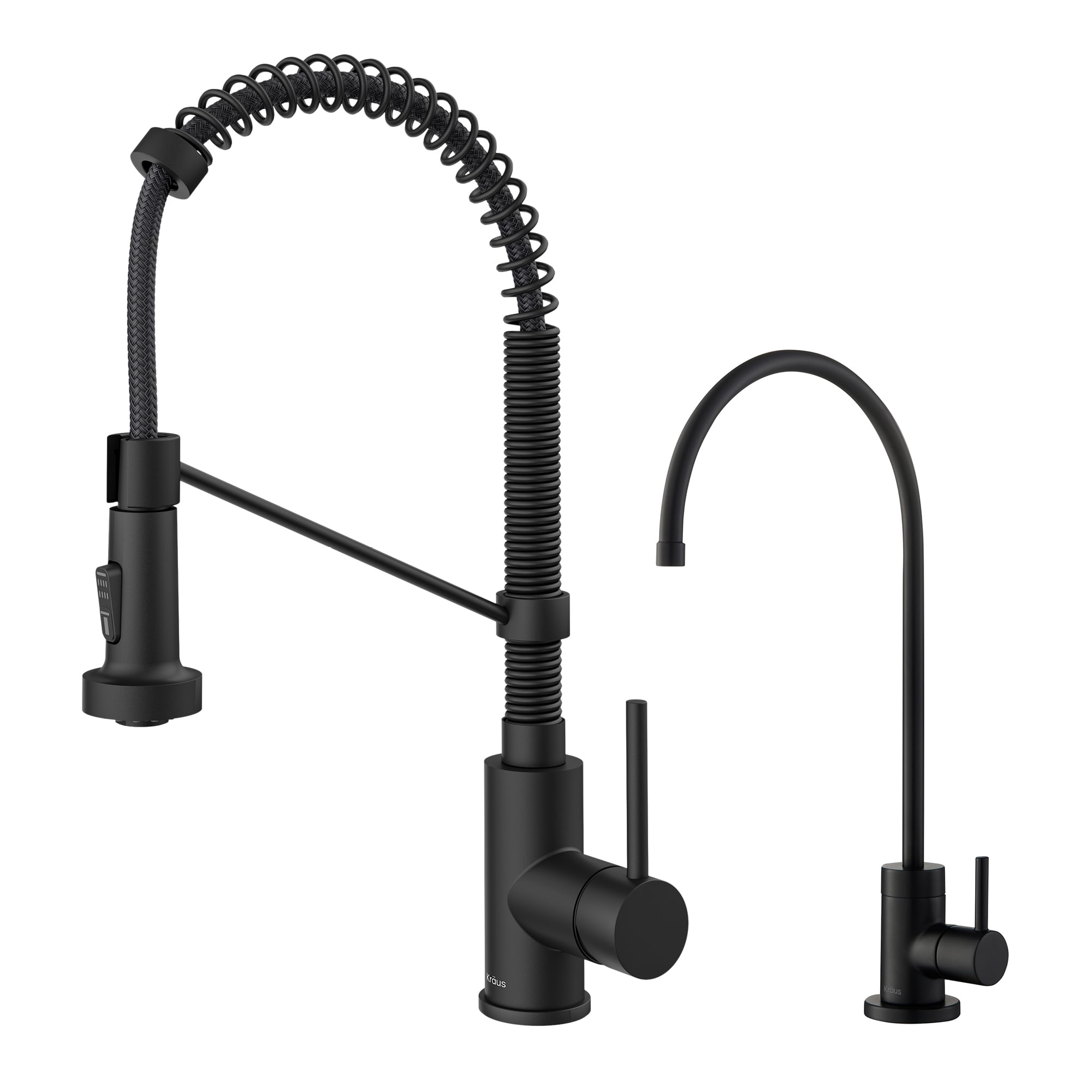 Matte Black Commercial Style Pull-Down Kitchen Faucet with Spray