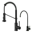 thumbnail image 1 of KRAUS Bolden Commercial Style Pull-Down Kitchen Faucet and Purita Water Filter Faucet Combo in Matte Black, 1 of 10