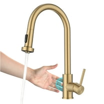 KRAUS Bolden Touchless Sensor 2-Function Single Handle Pull Down Kitchen Faucet in Spot-Free Brushed Brass