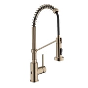 KRAUS Bolden Touchless Sensor Commercial Style 2-Function Single Handle Pull Down Kitchen Faucet in Spot-Free Antique Champagne Bronze