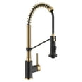 thumbnail image 1 of KRAUS Bolden Touchless Sensor Commercial Style 2-Function Single Handle Pull Down Kitchen Faucet in Brushed Brass / Matte Black, 1 of 8