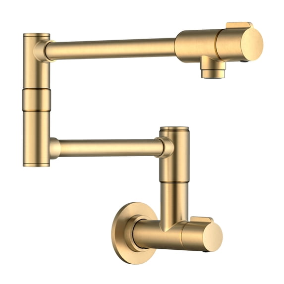 KRAUS® Bolden™ Wall Mount Pot Filler Kitchen Faucet with Retractable Arm in Spot-Free Brushed Brass