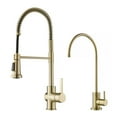 thumbnail image 1 of KRAUS Britt Commercial Style Kitchen Faucet and Purita Water Filter Faucet Combo in Spot Free Antique Champagne Bronze, 1 of 12