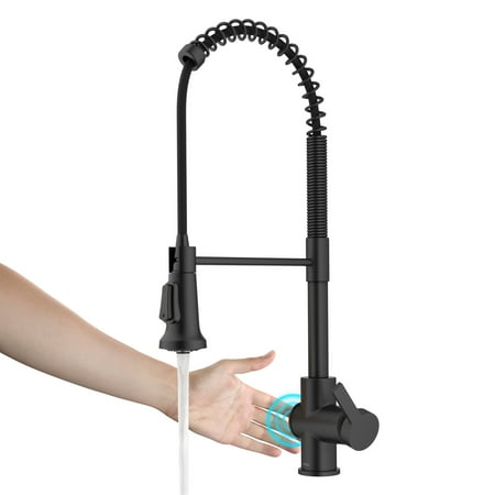KRAUS Britt Touchless Sensor Commercial Pull-Down Single Handle Kitchen Faucet in Matte Black