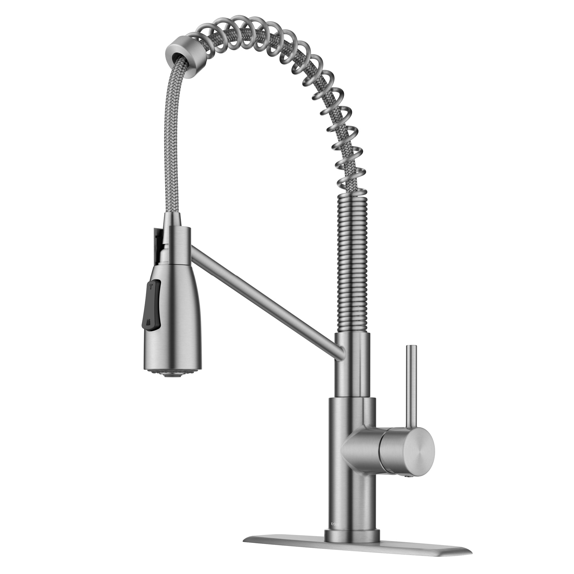 KRAUS Commercial Style Single Handle Pull-Down Kitchen Faucet in Spot-Free Stainless Steel