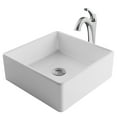 thumbnail image 1 of KRAUS Elavo™ 15-inch Square White Porcelain Ceramic Bathroom Vessel Sink and Arlo™ Faucet Combo Set with Pop-Up Drain, Chrome Finish, 1 of 7