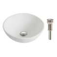 thumbnail image 1 of KRAUS Elavo™ Small Round Ceramic Vessel Bathroom Sink in White with Pop-Up Drain in Brushed Nickel, 1 of 14
