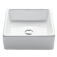 thumbnail image 1 of KRAUS Elavo Square Vessel White Porcelain Ceramic Bathroom Sink, 15 inch, 1 of 9
