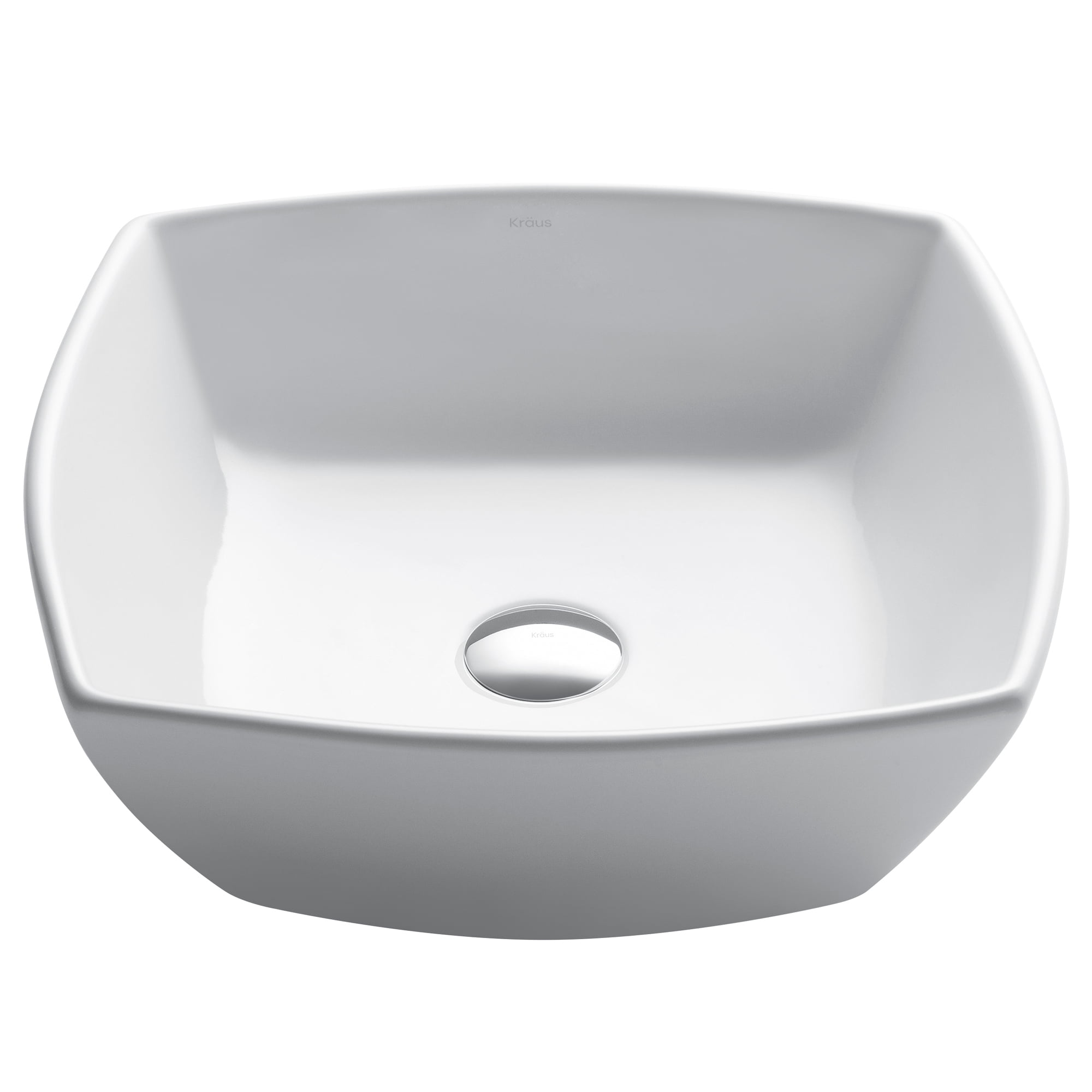 16.5 Inch White Ceramic Square Vessel Sink