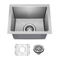 thumbnail image 1 of KRAUS Fairlane 15” Undermount Single Bowl 18-Gauge Stainless Steel Kitchen Bar Sink, 1 of 7