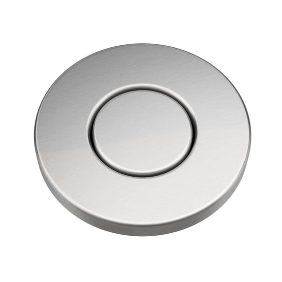 KRAUS Garbage Disposal Air Switch Kit in Spot-Free Stainless Steel with Flat-Top Push Button, AC Adapter, Power Cord, and Air Tube Included