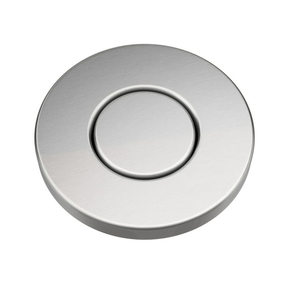 KRAUS Garbage Disposal Air Switch Kit in Spot-Free Stainless Steel with Flat-Top Push Button, AC Adapter, Power Cord, and Air Tube Included