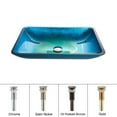 thumbnail image 1 of KRAUS Irruption Rectangular Glass Vessel Sink in Blue with Pop-Up Drain in Satin Nickel, 1 of 5