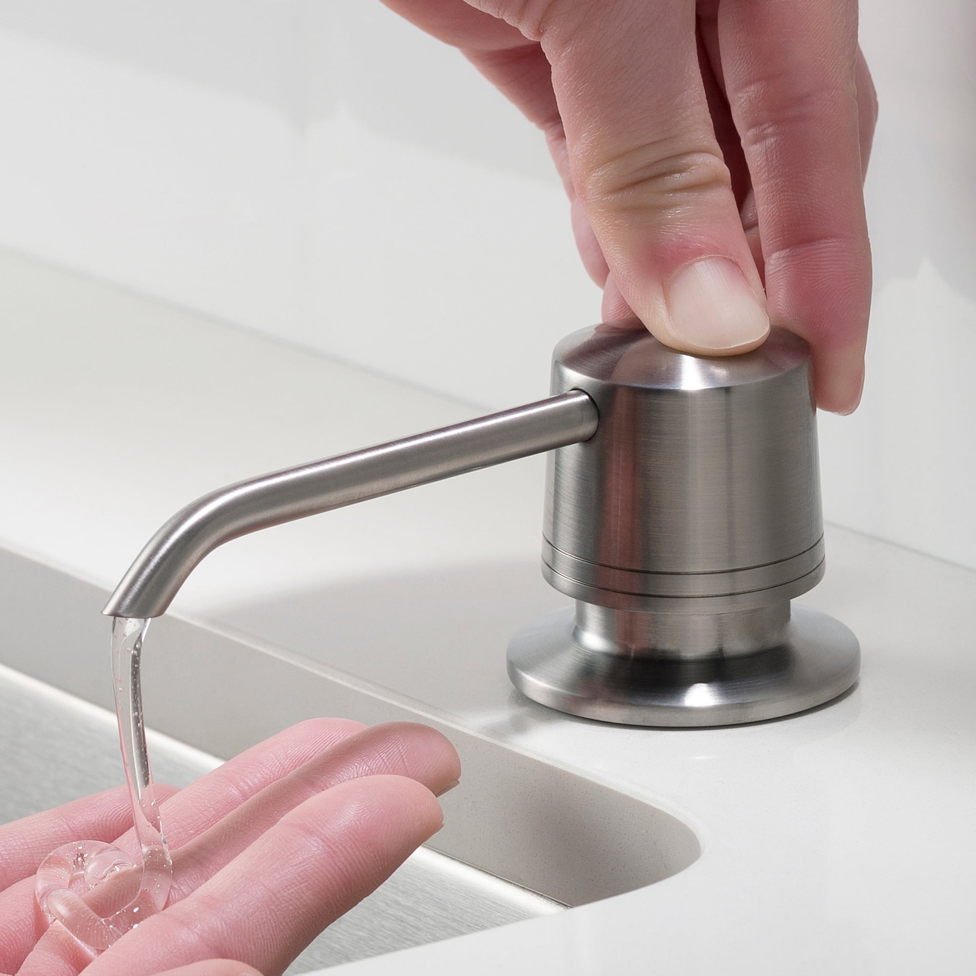 Modern Stainless Steel Kitchen Soap and Lotion Dispenser
