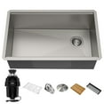 thumbnail image 1 of KRAUS Kore Workstation 32-inch Undermount 16 Gauge Single Bowl Stainless Steel Kitchen Sink with WasteGuard 1 HP Continuous Feed Garbage Disposal, 1 of 13