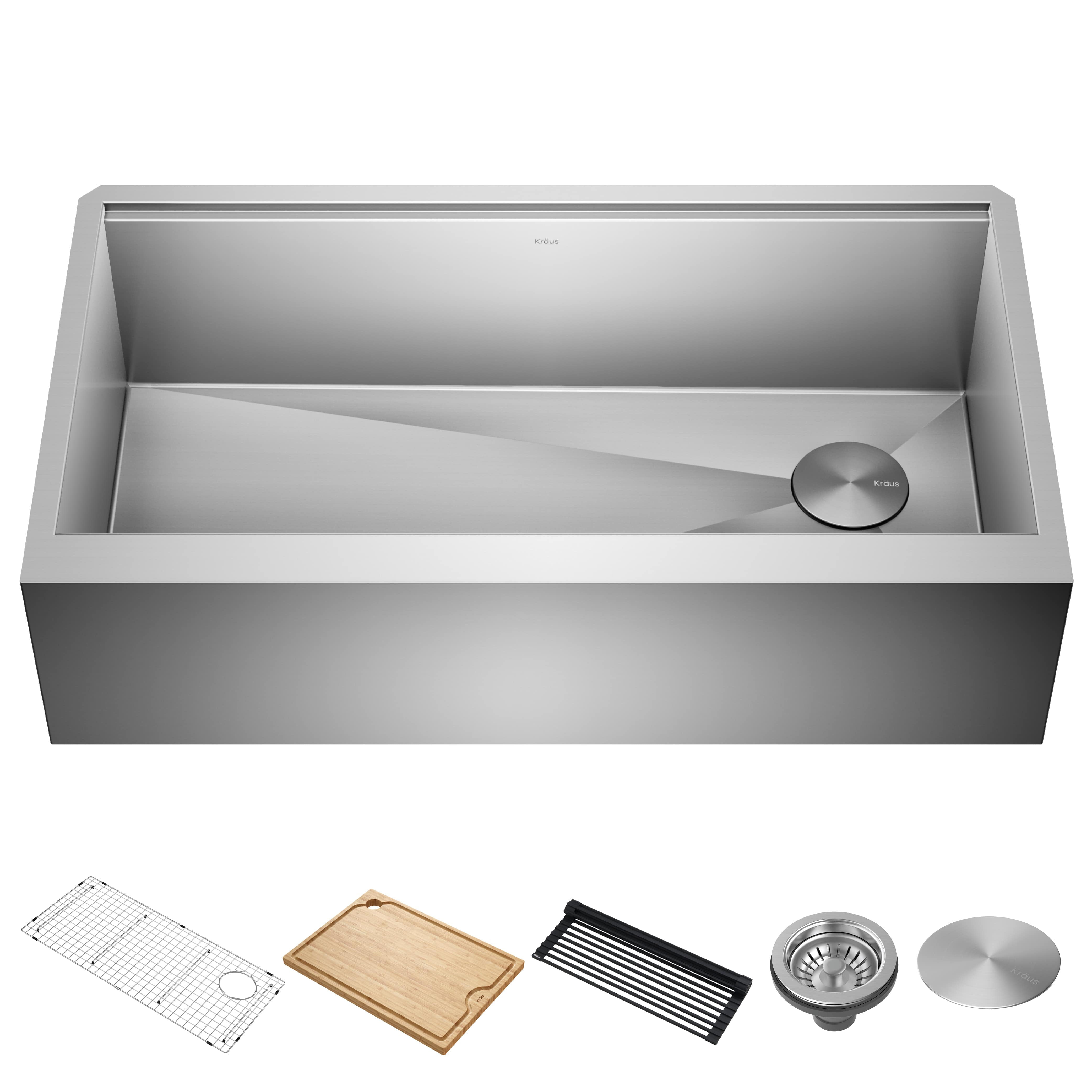 36-Inch Stainless Steel Farmhouse Single Bowl Kitchen Sink with Accessories