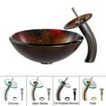 thumbnail image 1 of KRAUS Mercury Glass Vessel Sink in Red/Gold with Waterfall Faucet in Oil Rubbed Bronze, 1 of 6